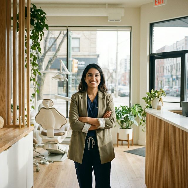 Dental practice owner in a modern dental office
